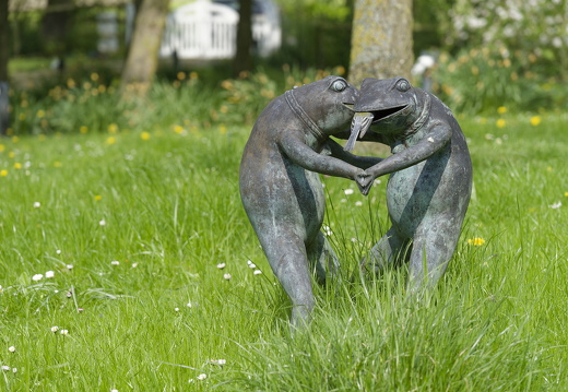 Frosch frißt Blaumeise